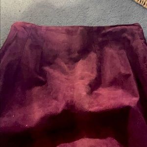 Maroon suade skirt. Global Identity